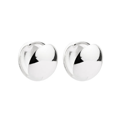 Lunar Silver Huggie Earrings