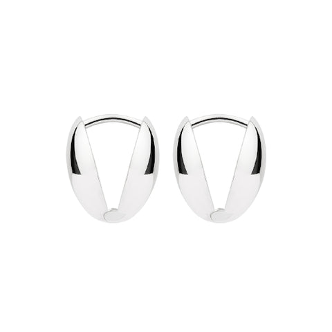 Lunar Silver Huggie Earrings