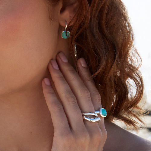 Amazonite hook earrings