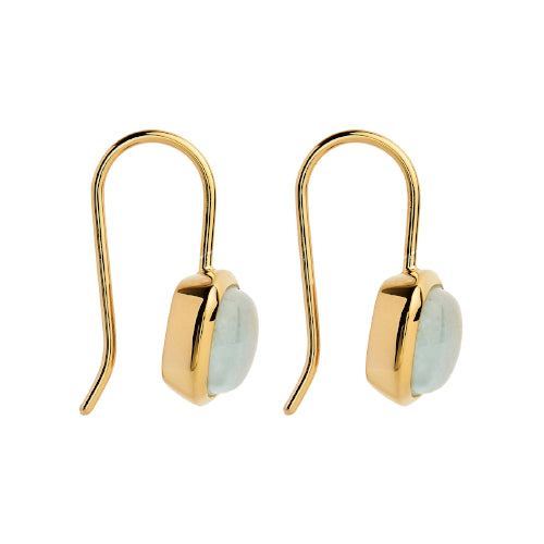Aquamarine gold plated earrings