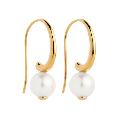 Pearl & gold plated earrings