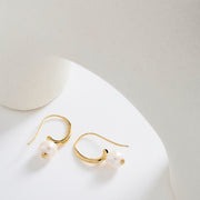 Pearl & gold plated earrings