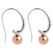 Rose & silver ball earrings