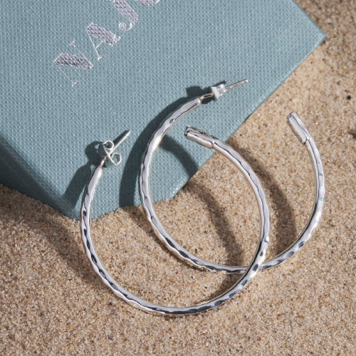 Silver tube earrings