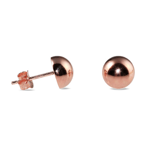 Sterling silver rose gold plated studs