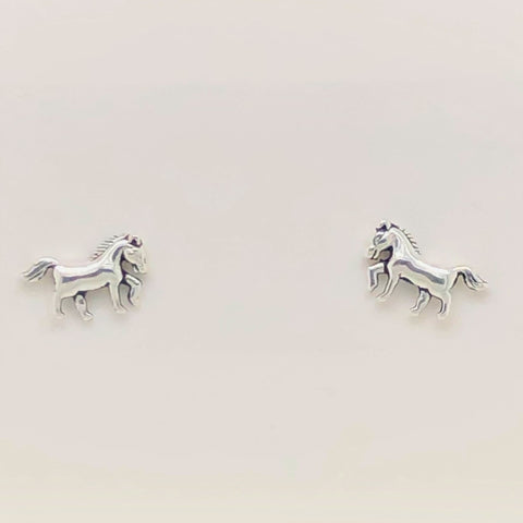 Sterling silver horse stud earrings