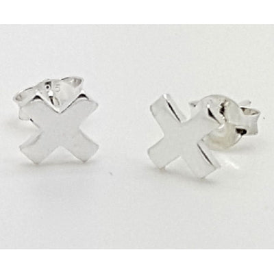 Sterling silver cross studs