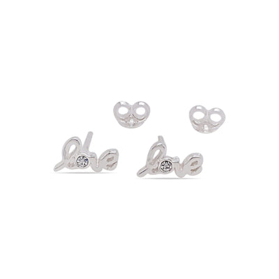 Sterling silver crystal Love studs