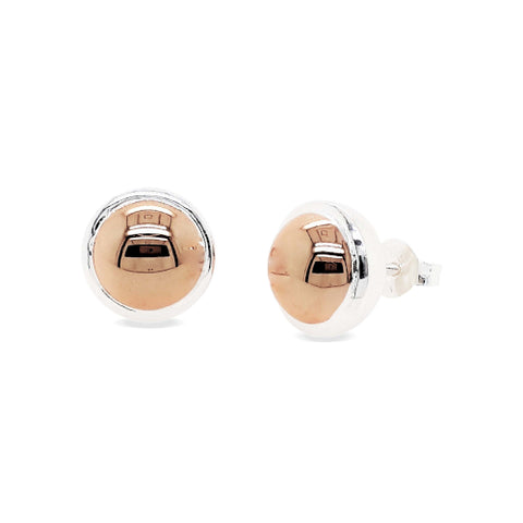 Sterling silver dome studs.