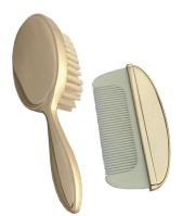 Gold plated child's brush &comb set.