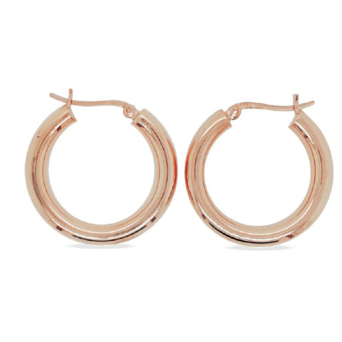 Rose gold plated hoops