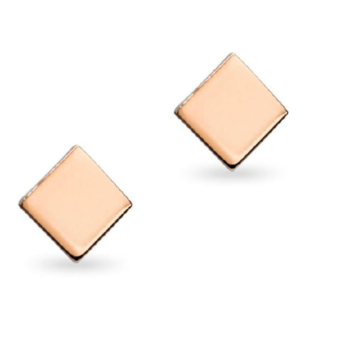 Rose gold plated square studs