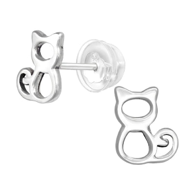 Sterling silver Cat studs