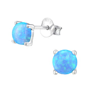 Sterling silver created opal earrings