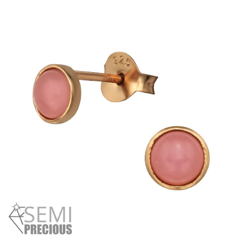 Sterling Silver rose gold plated studs.