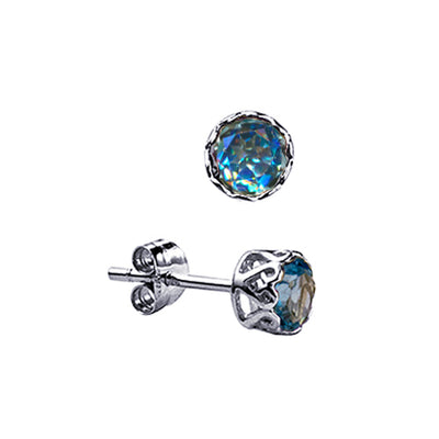 Sterling silve blue topaz studs