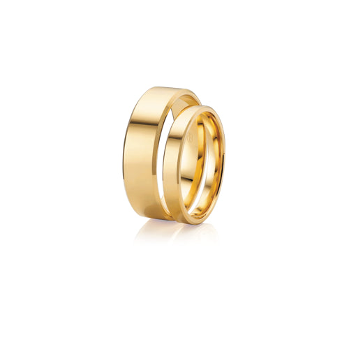 9ct bevelled edge wedding ring