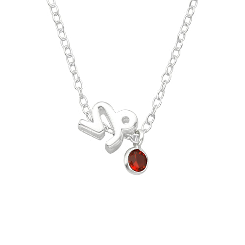 Sterling silver January necklace