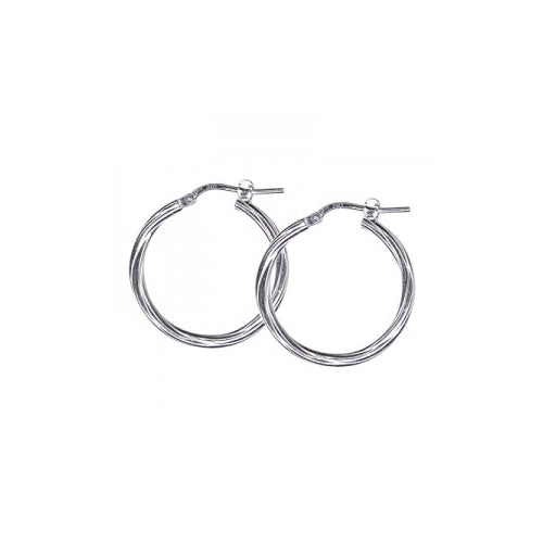 Sterling silver twist hoops