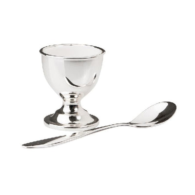 Silver plated egg cup & spoon set