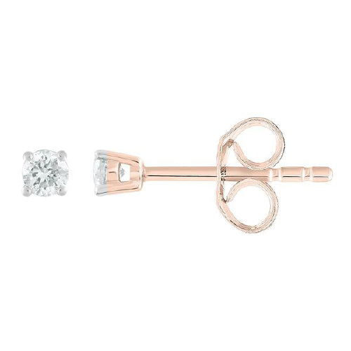 9ct rose .10ct diamond studs