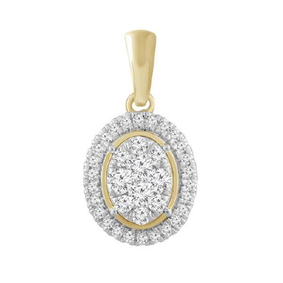 9ct gold diamond pendant