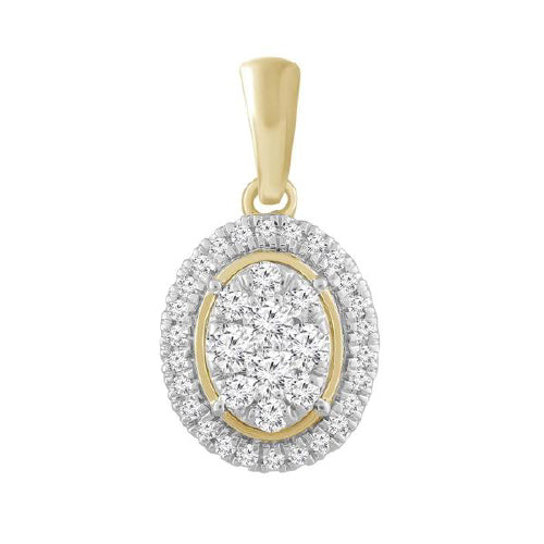 9ct gold diamond pendant