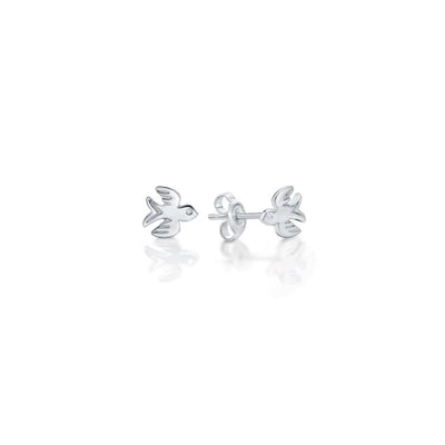 Sterling silver swallows studs