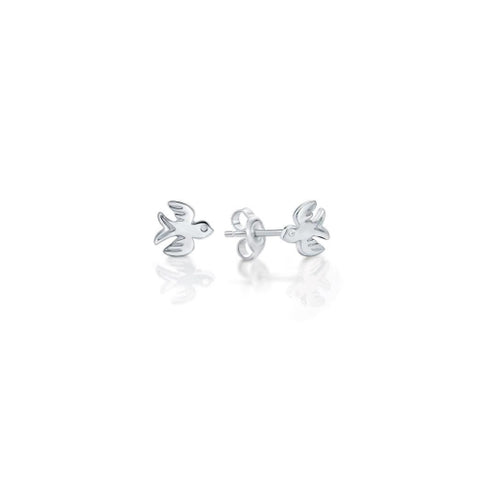 Sterling silver swallows studs