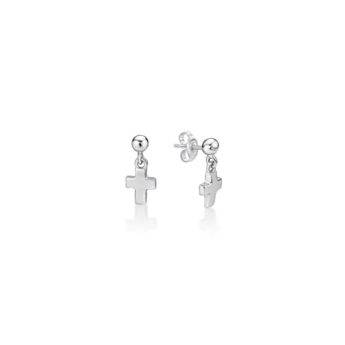 Sterling silver cross earrings