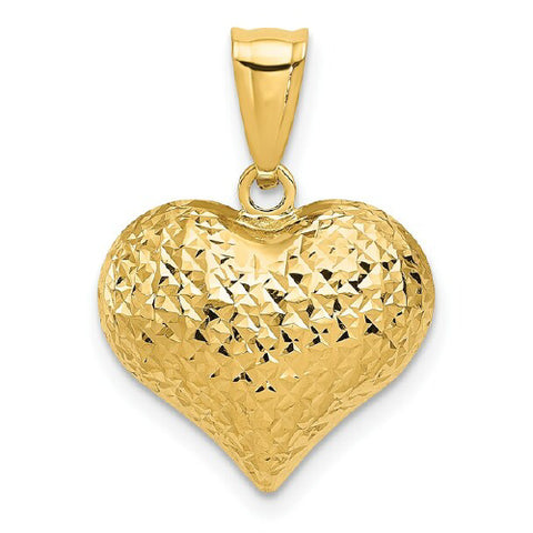 9ct gold puff heart pendant