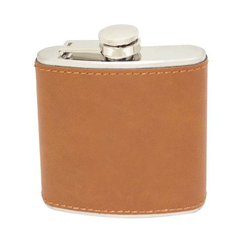 Leather hip flask engrave
