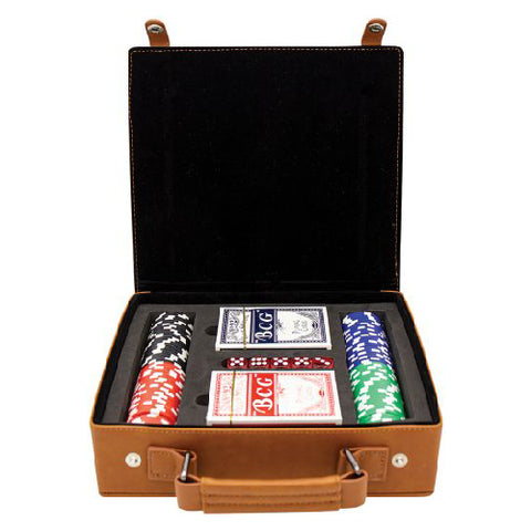 Poker set engraved