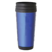 Engraved blue coffee cup