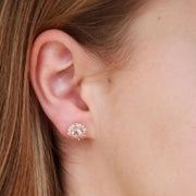 9ct rose gold Morganite Diamond earrings