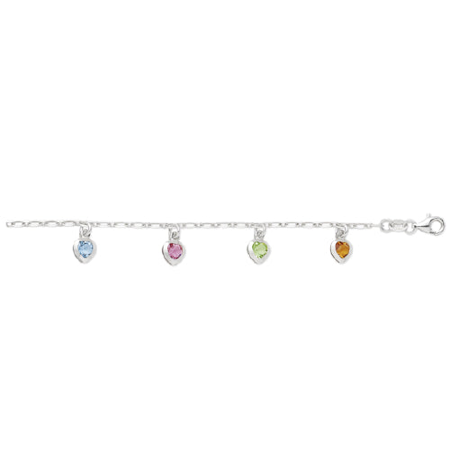 Sterling silver CZ anklet