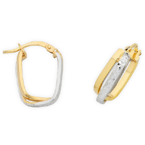 9ct two tone silver filled hoops.