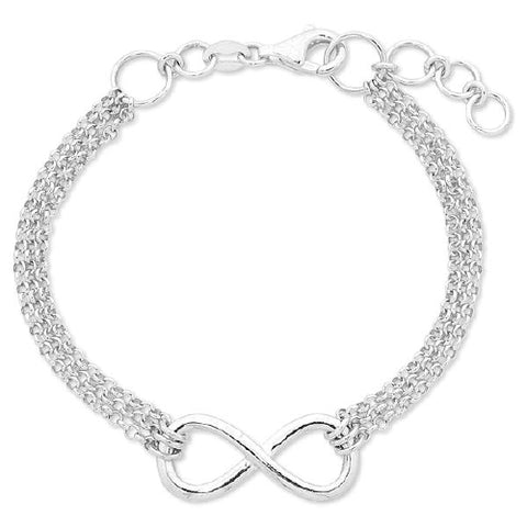 Sterling silver infinity bracelet.