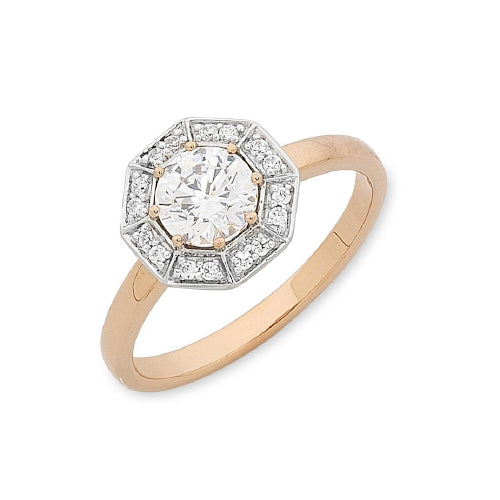 9CT ROSE GOLD CZ RING