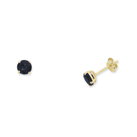 9ct Natural Sapphire yellow gold studs