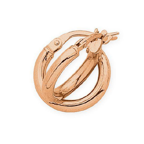 9ct rose gold silver filled hoop earrings.