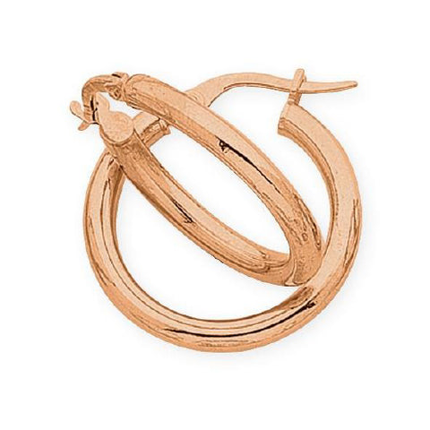 9ct rose gold silver filled hoops