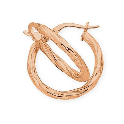 9ct rose gold silver filled hoops