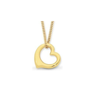 9ct silver filled gold heart pendant.