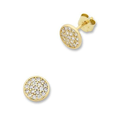 9ct gold CZ earrings.