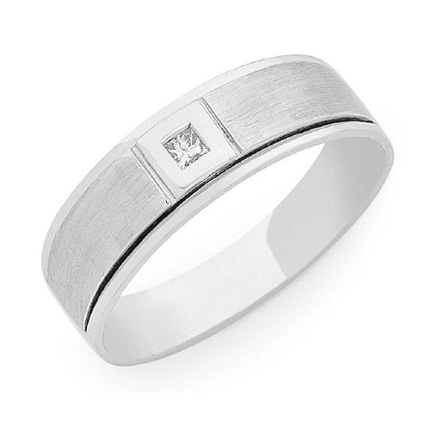 Sterling silver gents CZ ring