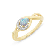 9ct Opal & Diamond ring