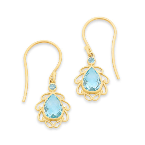 9ct Blue Topaz earrings.