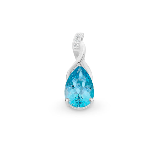 Sterling silver Topaz & CZ pendant