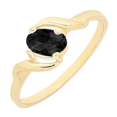 9ct yellow gold natural sapphire ring